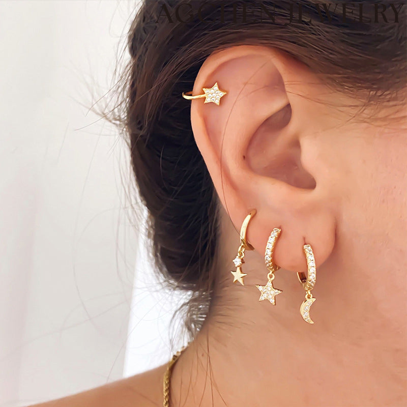 AG Twinkling Night Sky Hoops