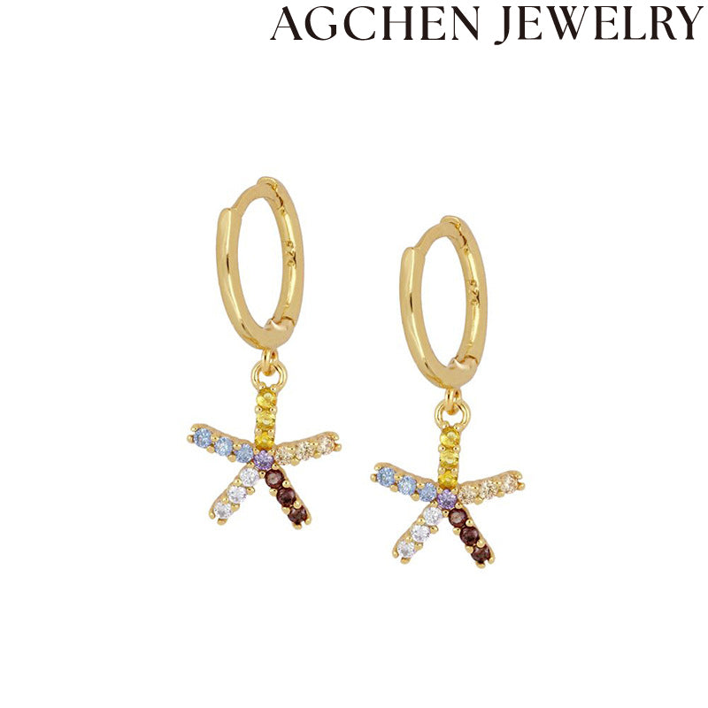 AG Colorful Star-Shaped Earrings