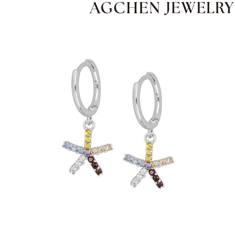AG Colorful Star-Shaped Earrings