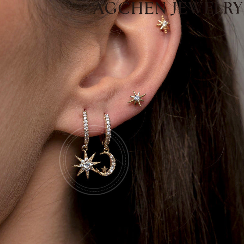 AG Moon and Sun Earrings