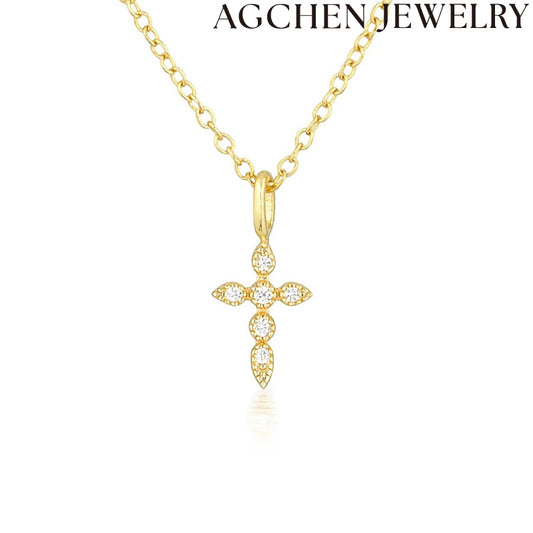 AG Zircon Cross Necklace