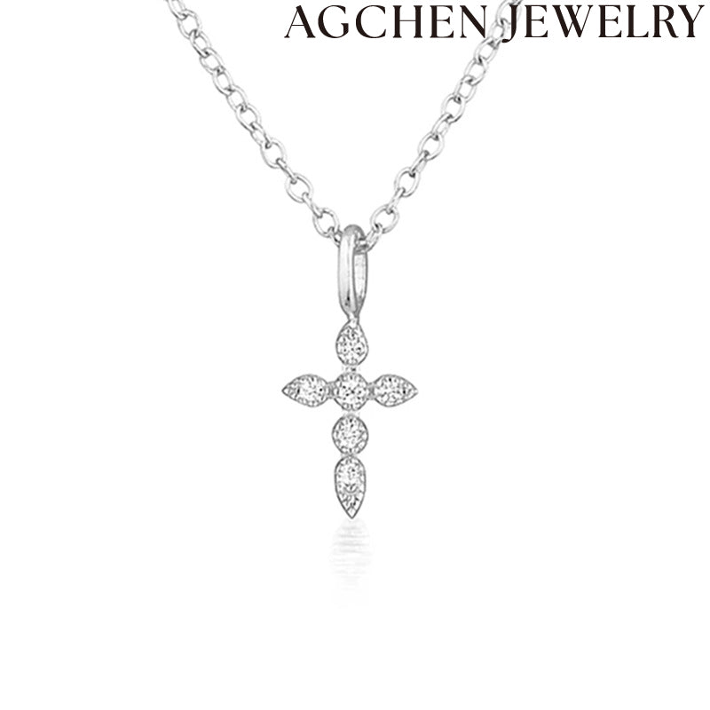 AG Zircon Cross Necklace