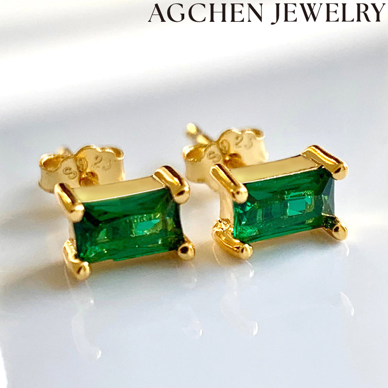 AG Delicate Colorful Zirconia Teardrop Earrings