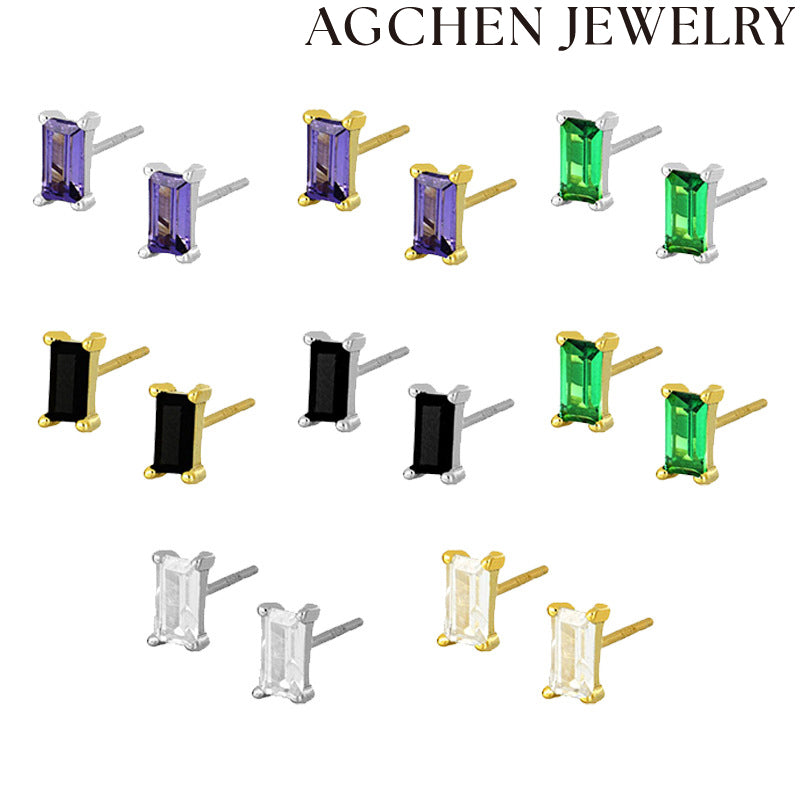 AG Delicate Colorful Zirconia Teardrop Earrings