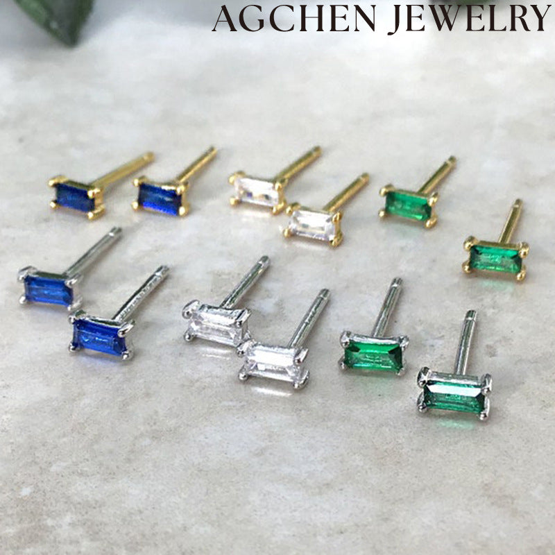 AG Delicate Colorful Zirconia Teardrop Earrings