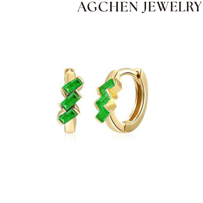 AG Enchanting Green Zircon Ear Studs