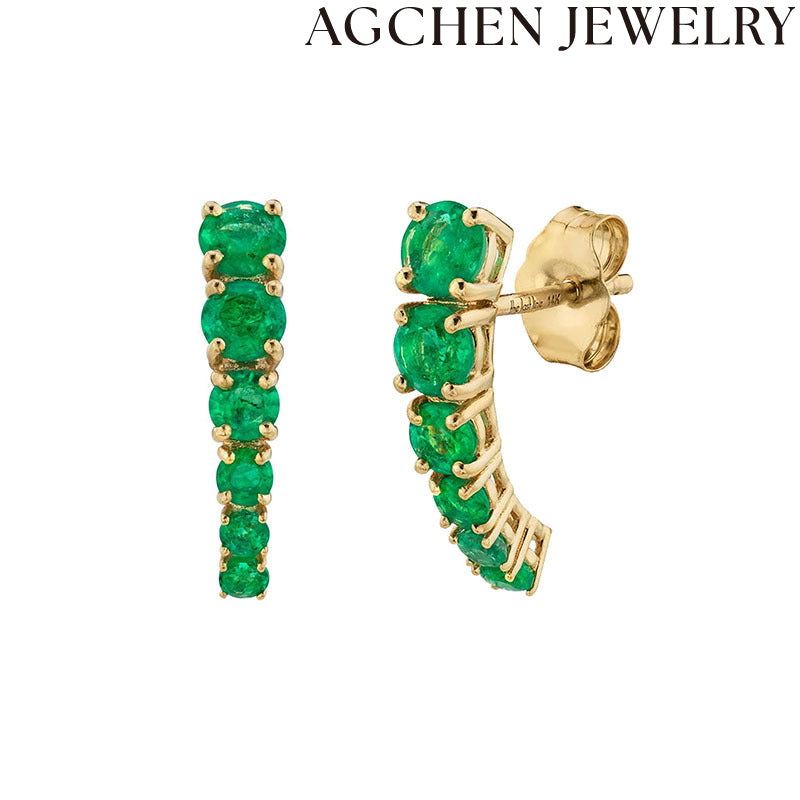 AG Rich Green Stud Earrings