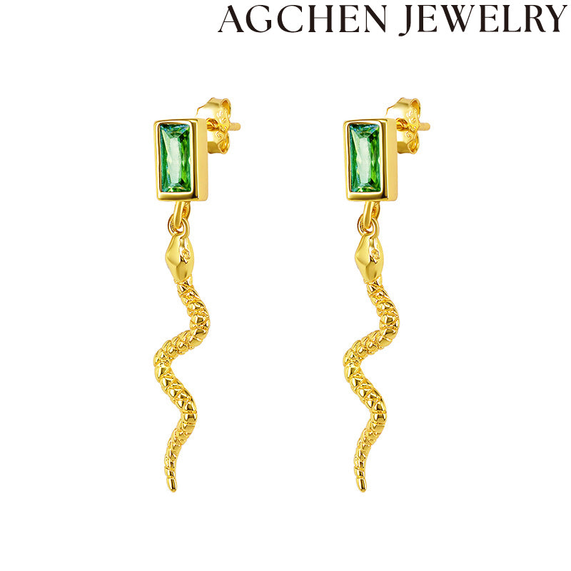 AG Sophisticated Green CZ Earrings