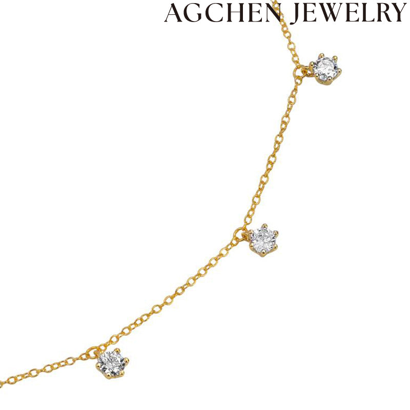 AG Mini Hexagon Zircon Necklace