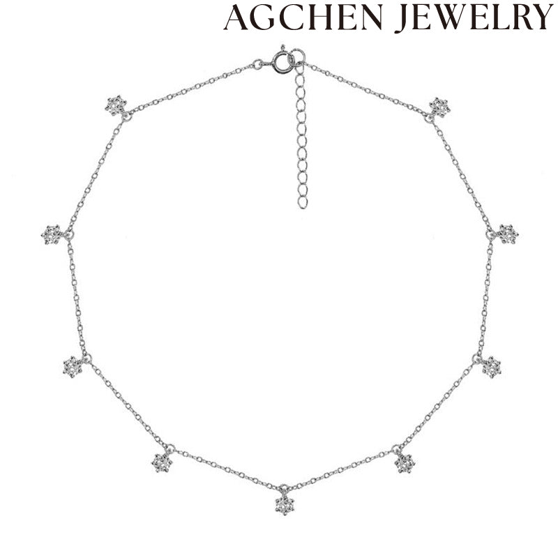 AG Mini Hexagon Zircon Necklace
