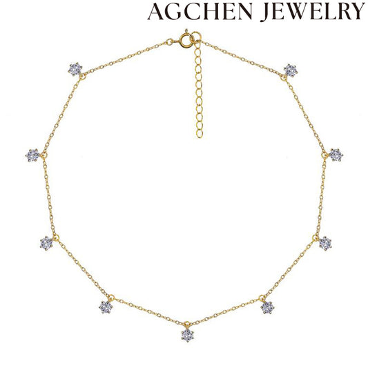 AG Mini Hexagon Zircon Necklace