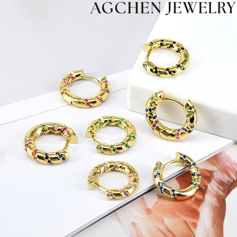 AG Twisted Spiral Earrings with Zirconia