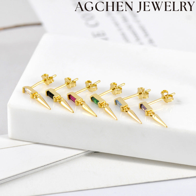 AG Conical Zirconia Earrings