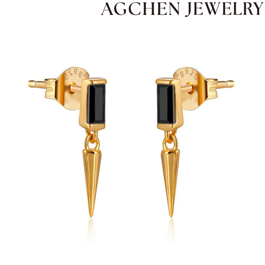 AG Conical Zirconia Earrings