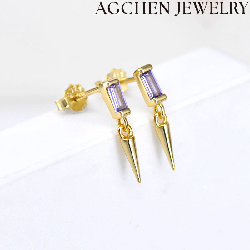 AG Conical Zirconia Earrings
