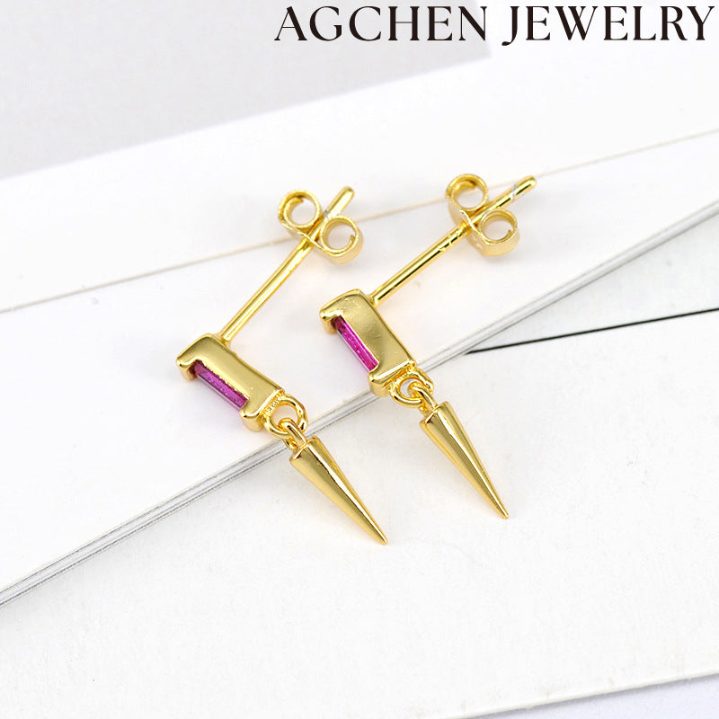 AG Conical Zirconia Earrings