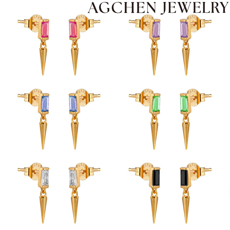 AG Conical Zirconia Earrings