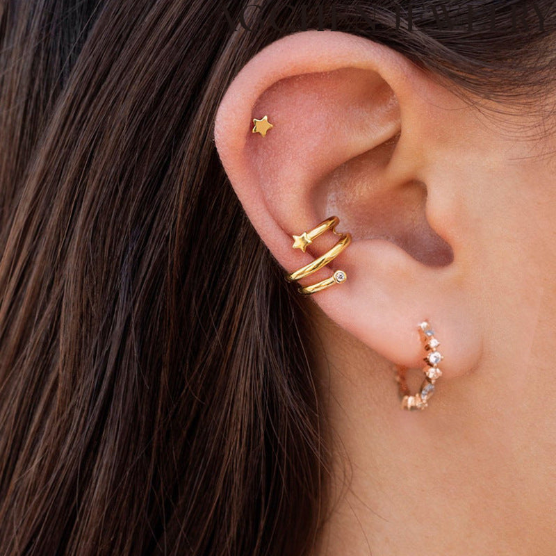 AG Light Zirconia C-Shaped Earrings