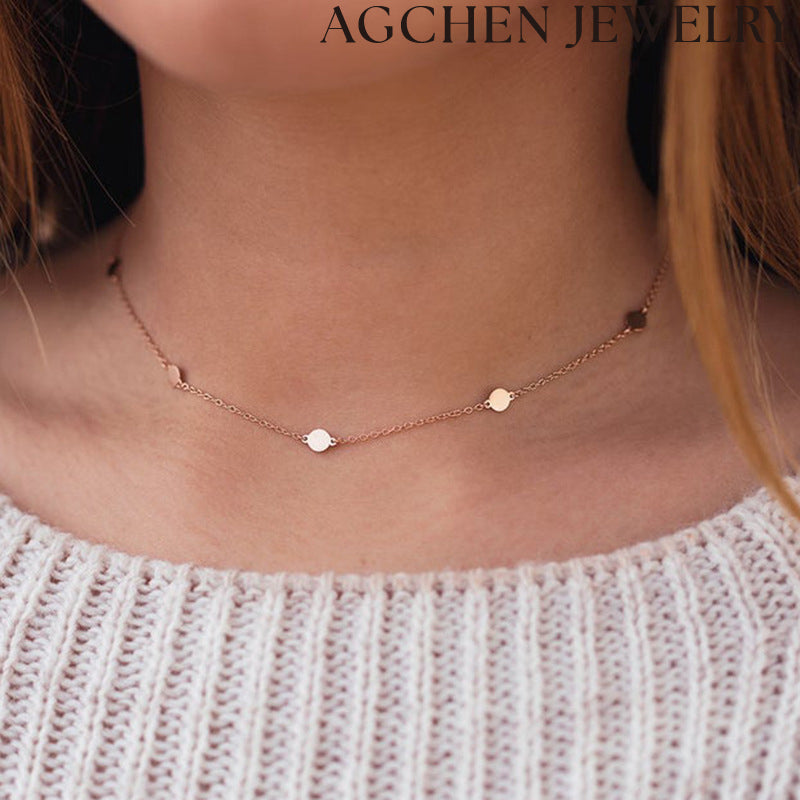 AG Small Disk Pendant Necklace