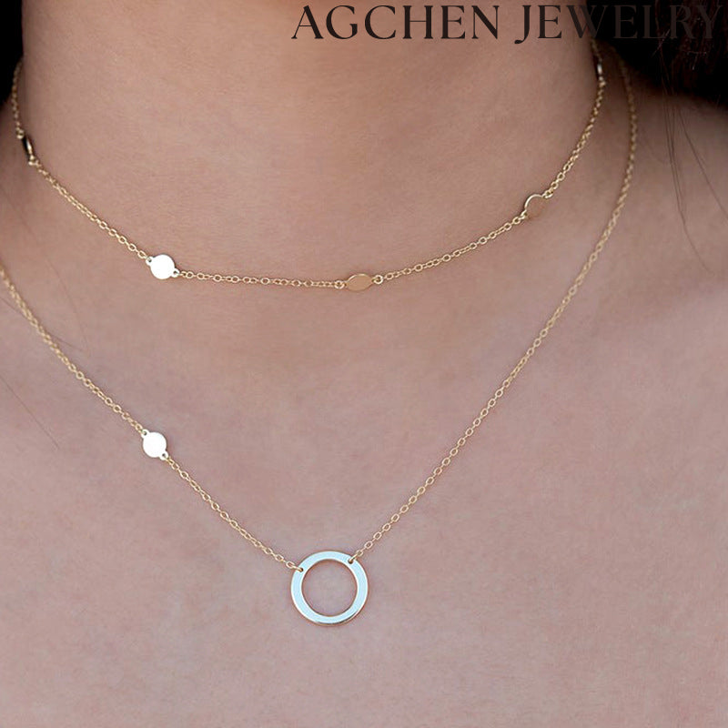 AG Small Disk Pendant Necklace