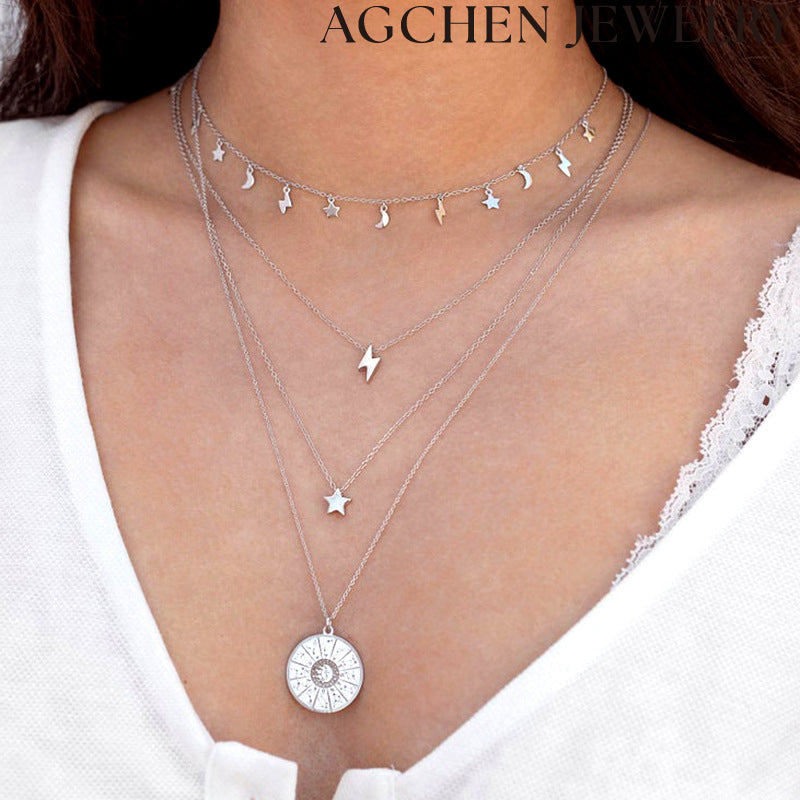 AG Star Moon Lightning Necklace