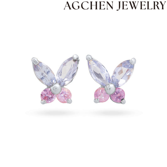 AG Lumaj Papiliaj Zirkonaj Orelornamoj