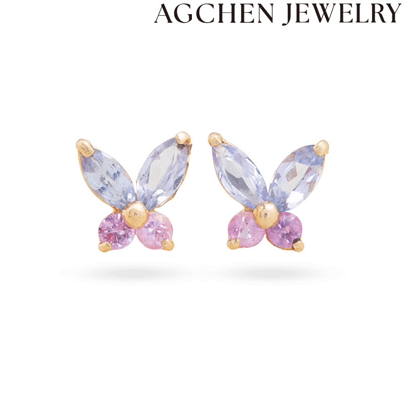 AG Light Butterfly Zirconia Earrings