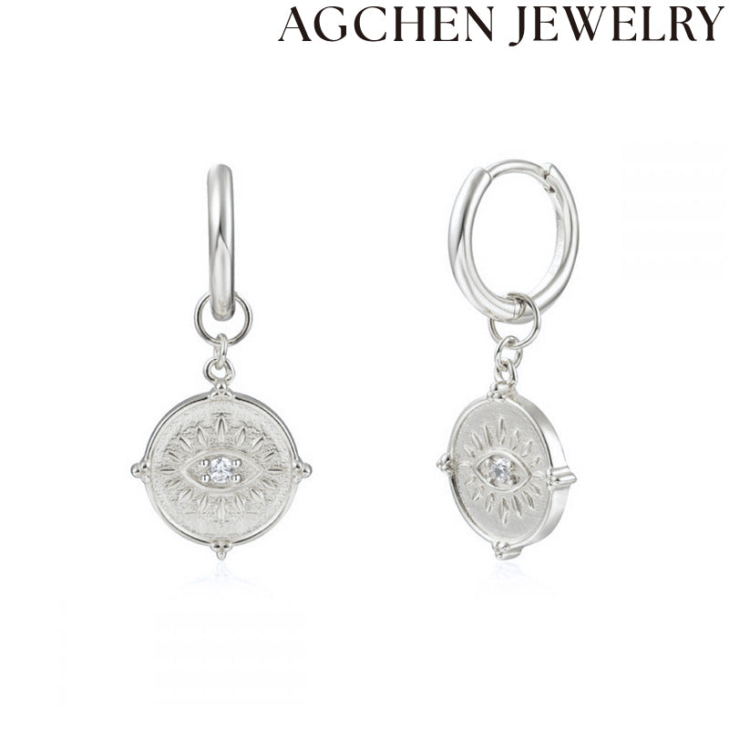 AG Eye-Shaped Zirconia Earrings