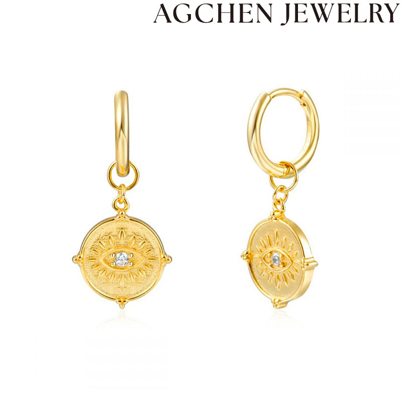 AG Eye-Shaped Zirconia Earrings