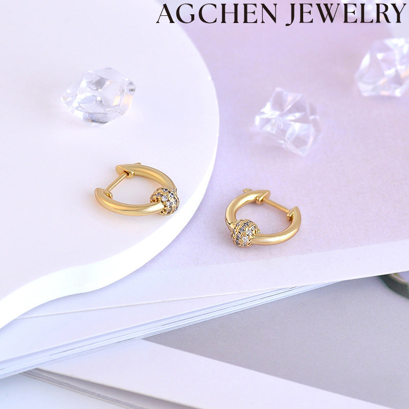 AG Colorful Sphere Zirconia Earrings