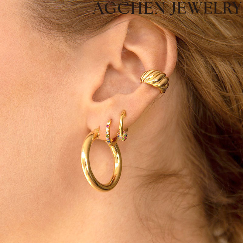 AG Colorful Sphere Zirconia Earrings