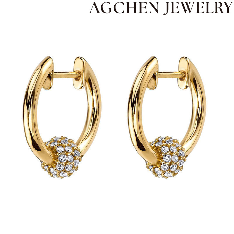AG Colorful Sphere Zirconia Earrings