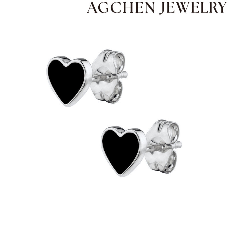 AG Light Pink Heart Stud Earrings
