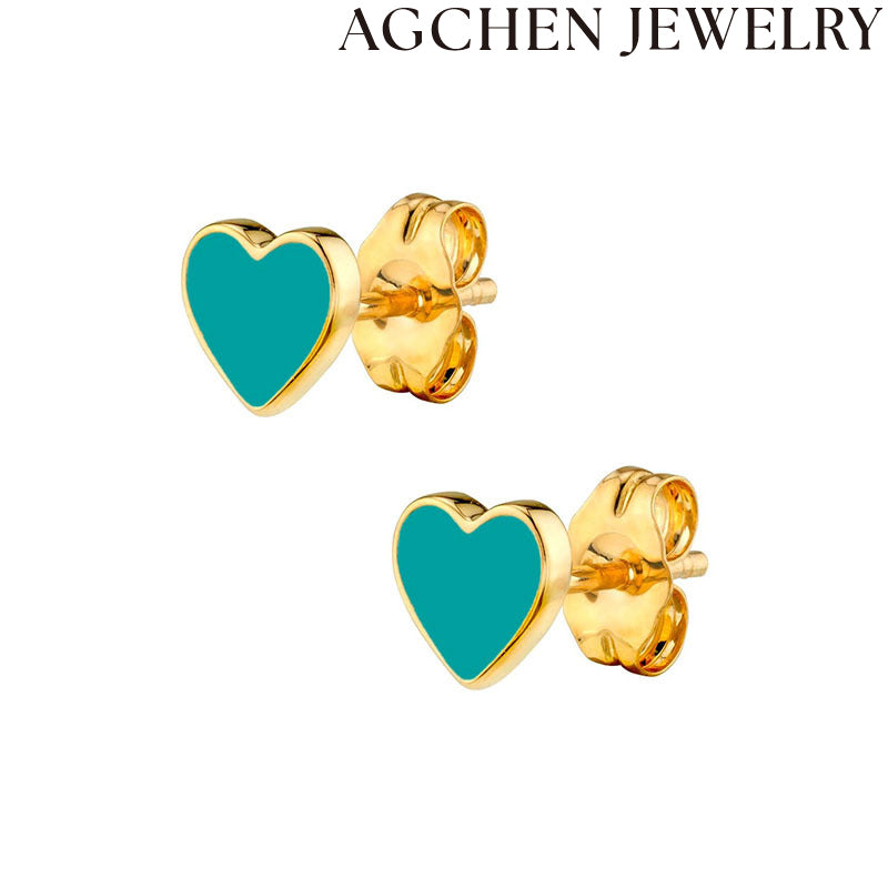 AG Light Pink Heart Stud Earrings