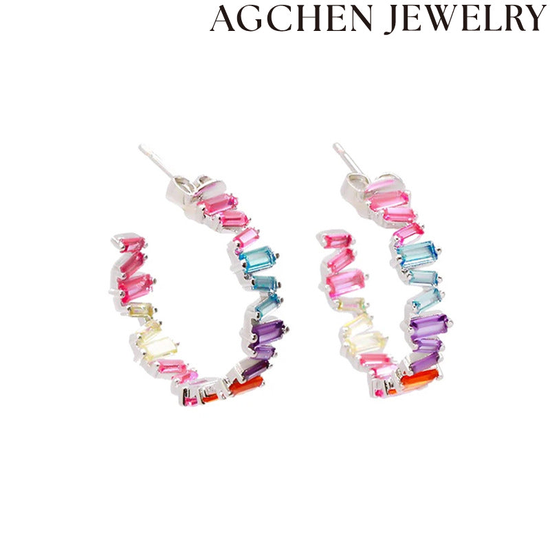 AG Irregular Zirconia Drop Earrings