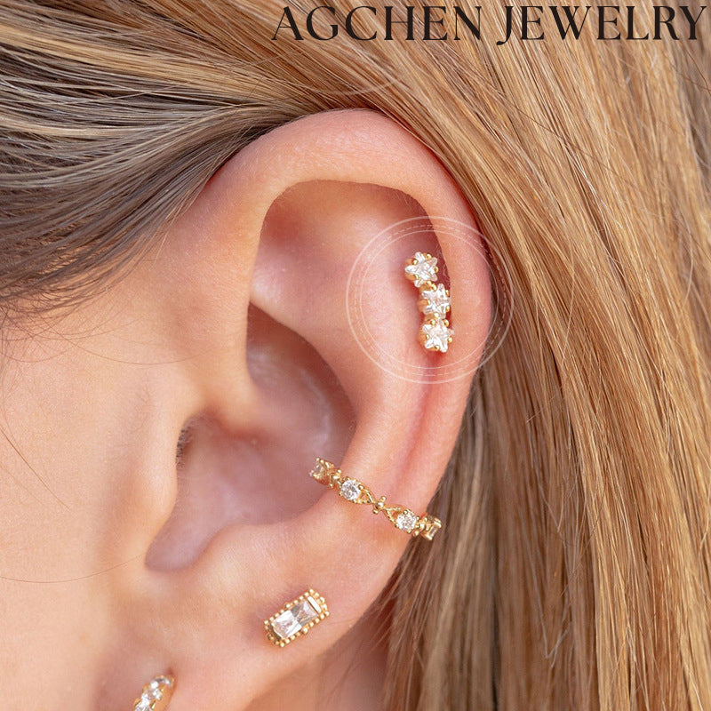 AG Triple Star Earrings