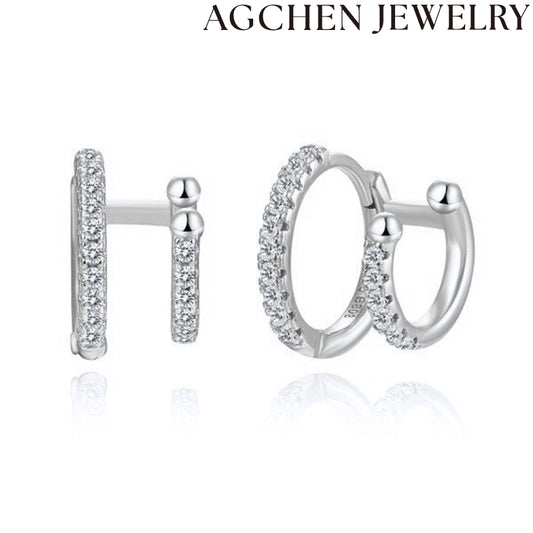 AG Duoblaj Buklaj Zirkonaj Orelornamaĵoj