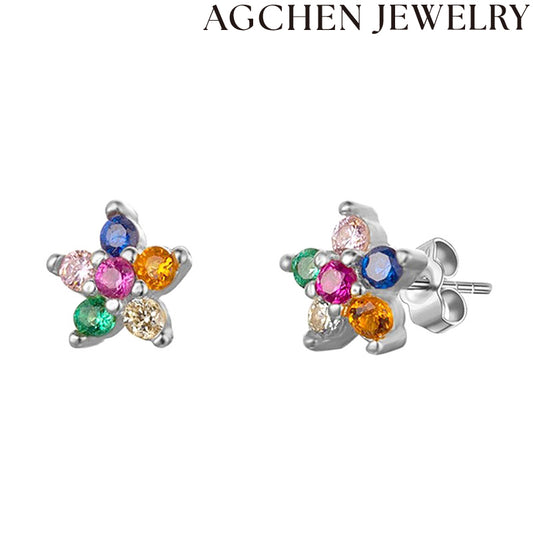 AG Colorful Star Stud Earrings