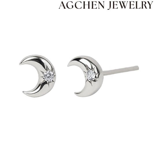 AG Dolĉaj Lunaj Zirkonaj Orelornamaĵoj