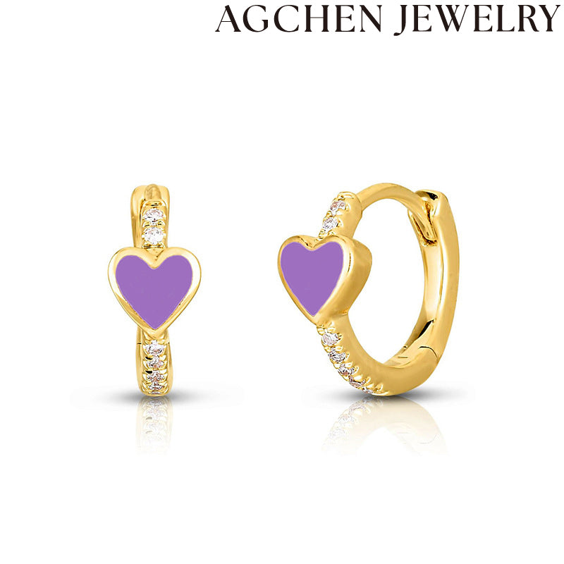 AG Purple Heart Zirconia Earrings