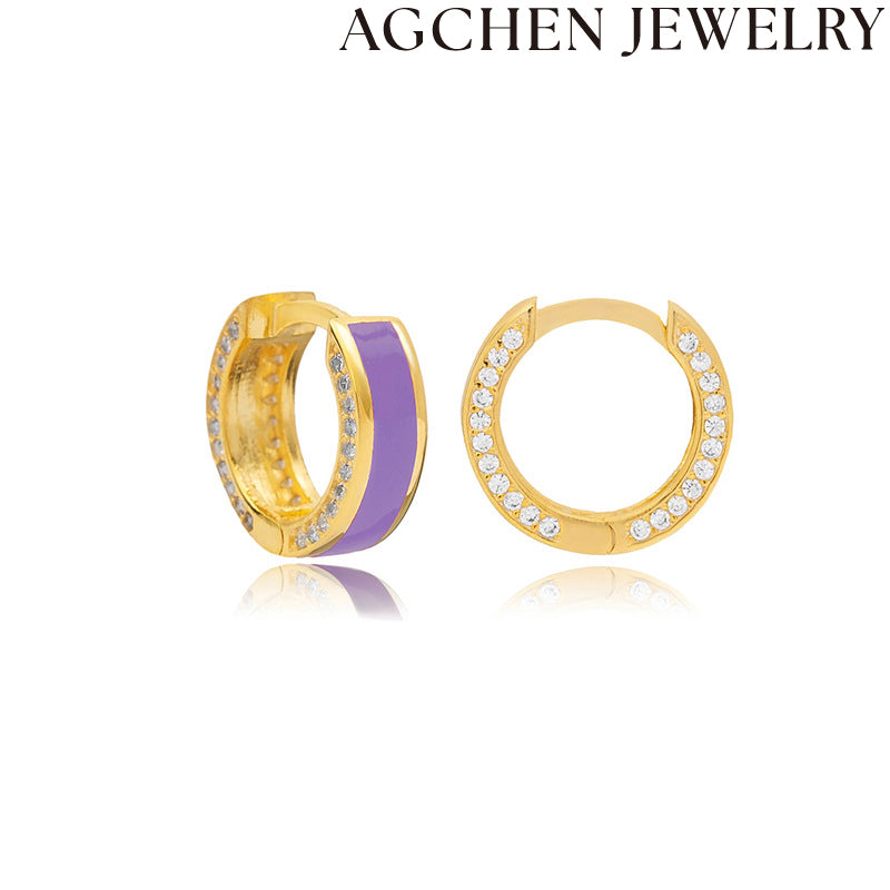 AG Purple Zirconia Earrings
