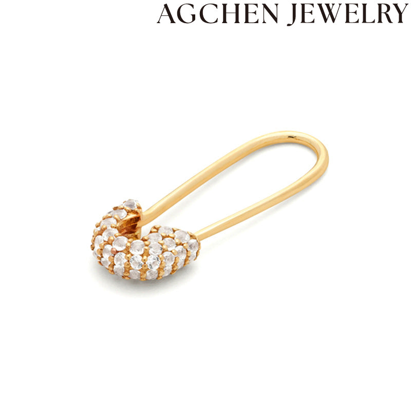 AG White Zirconia Stud Earrings