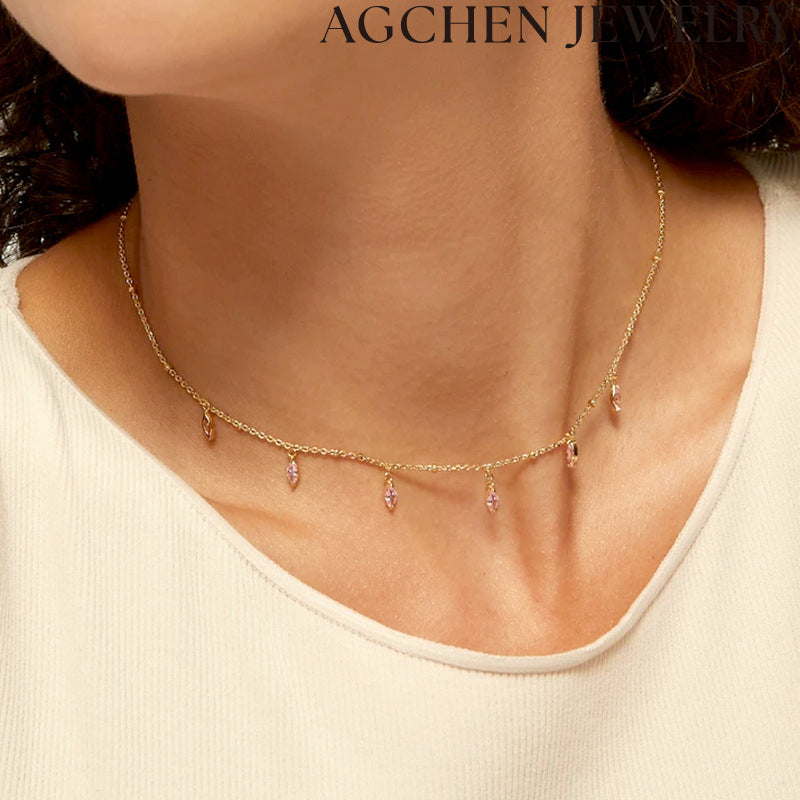 AG Pink Zircon Necklace