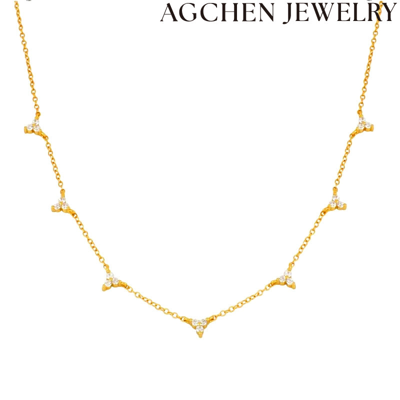 AG Triangle Zircon Necklace