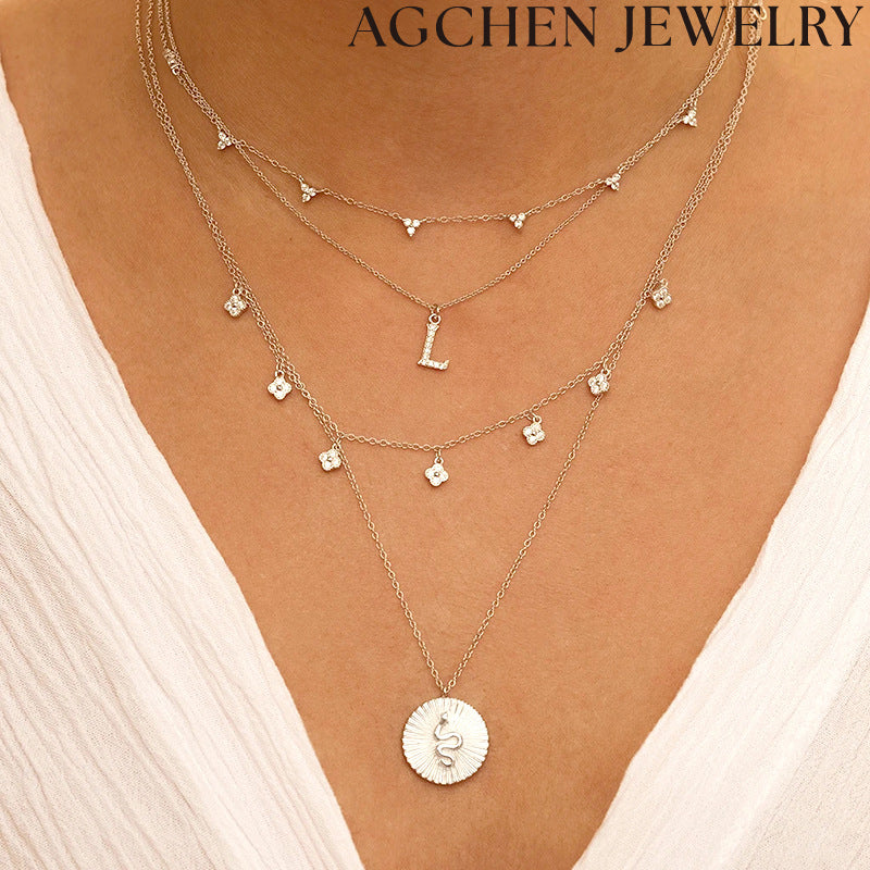 AG Triangle Zircon Necklace
