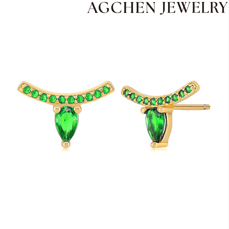 AG Women's Multicolored Zirconia Stud Earrings