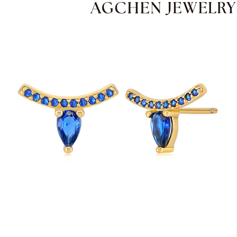 AG Women's Multicolored Zirconia Stud Earrings