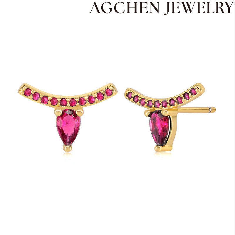 AG Women's Multicolored Zirconia Stud Earrings