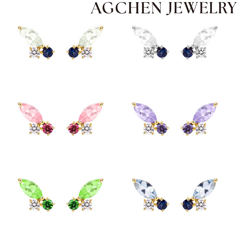 AG Colorful Insect Zirconia Earrings