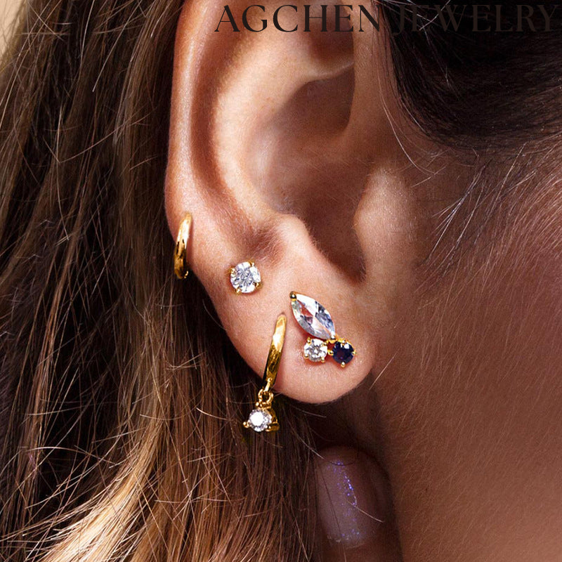 AG Colorful Insect Zirconia Earrings